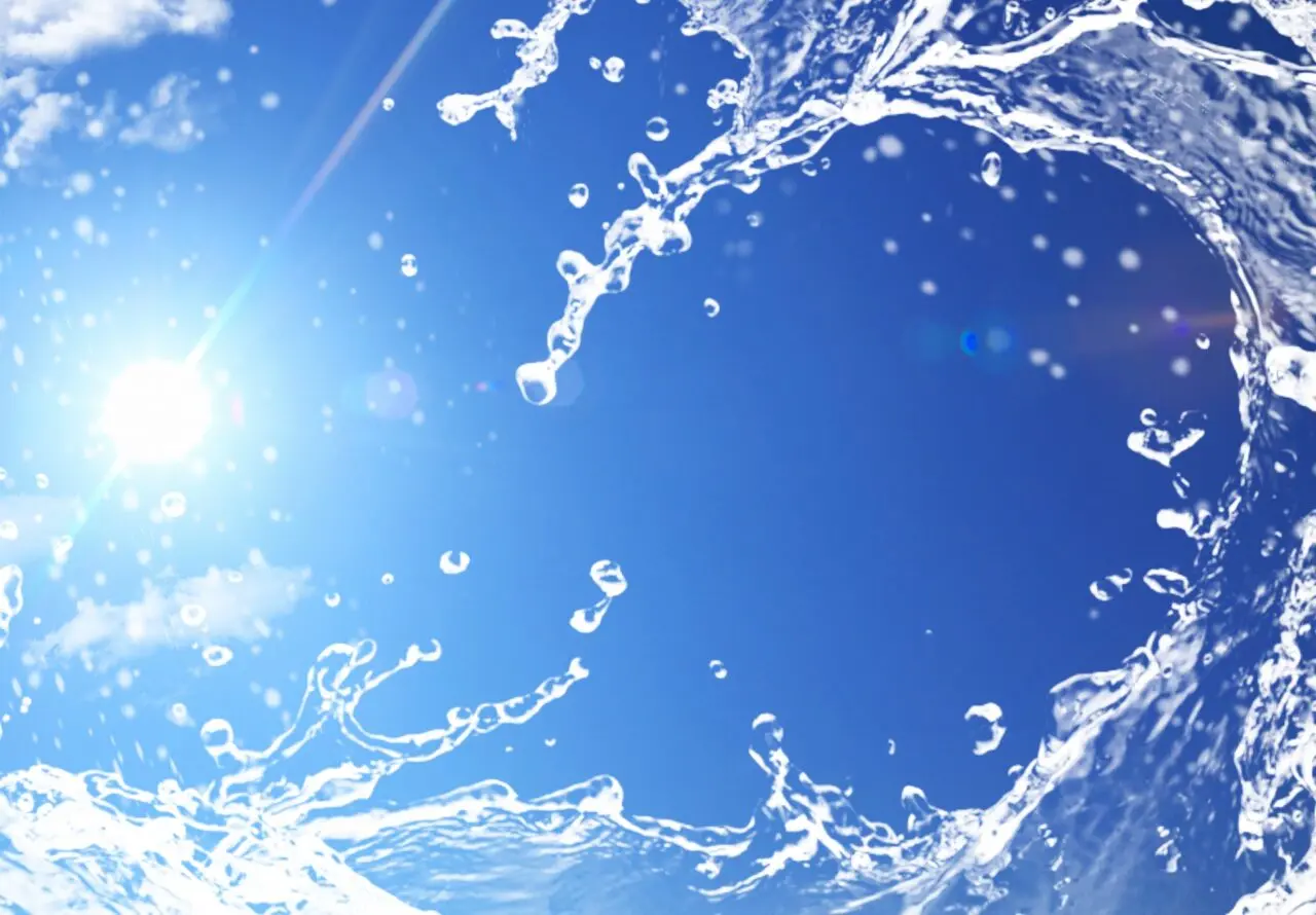 水のイメージ。水しぶき。