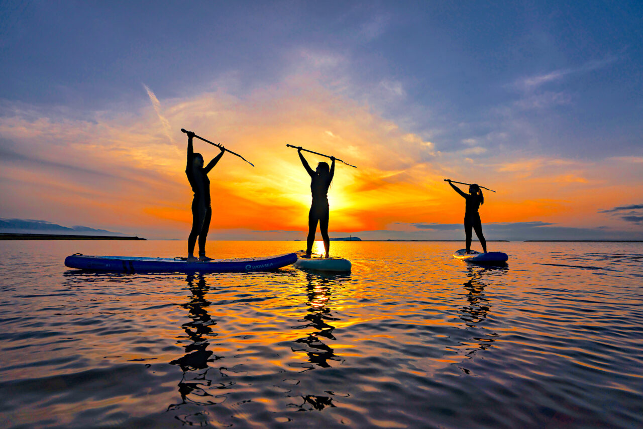 鳴門の美しい海でのSUP。プレスリリースより
