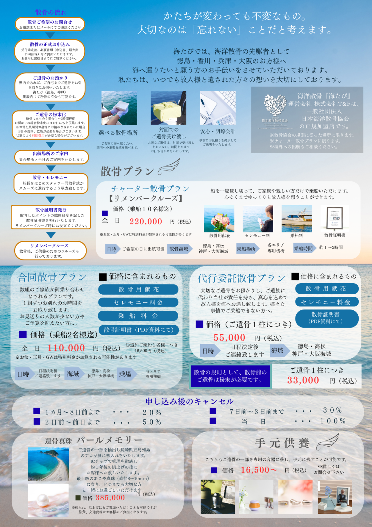 「徳島葬送.COM」海洋散骨に関する画像。画像提供:「関係者」様